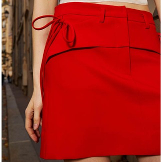[LEE y. LEE y] Ruban Skirt Red